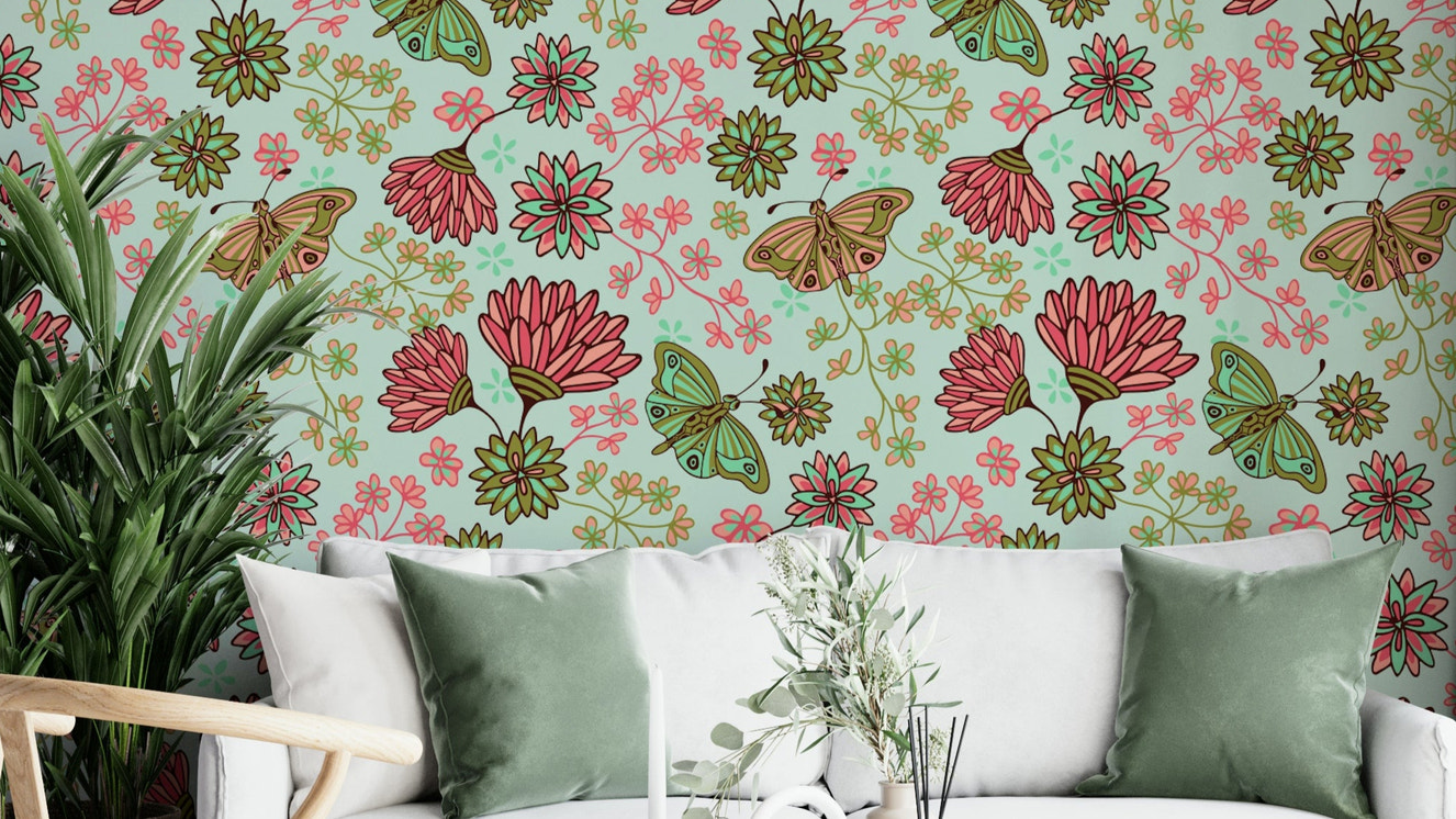 The design has a layered, artistic look with a sense of texture.

