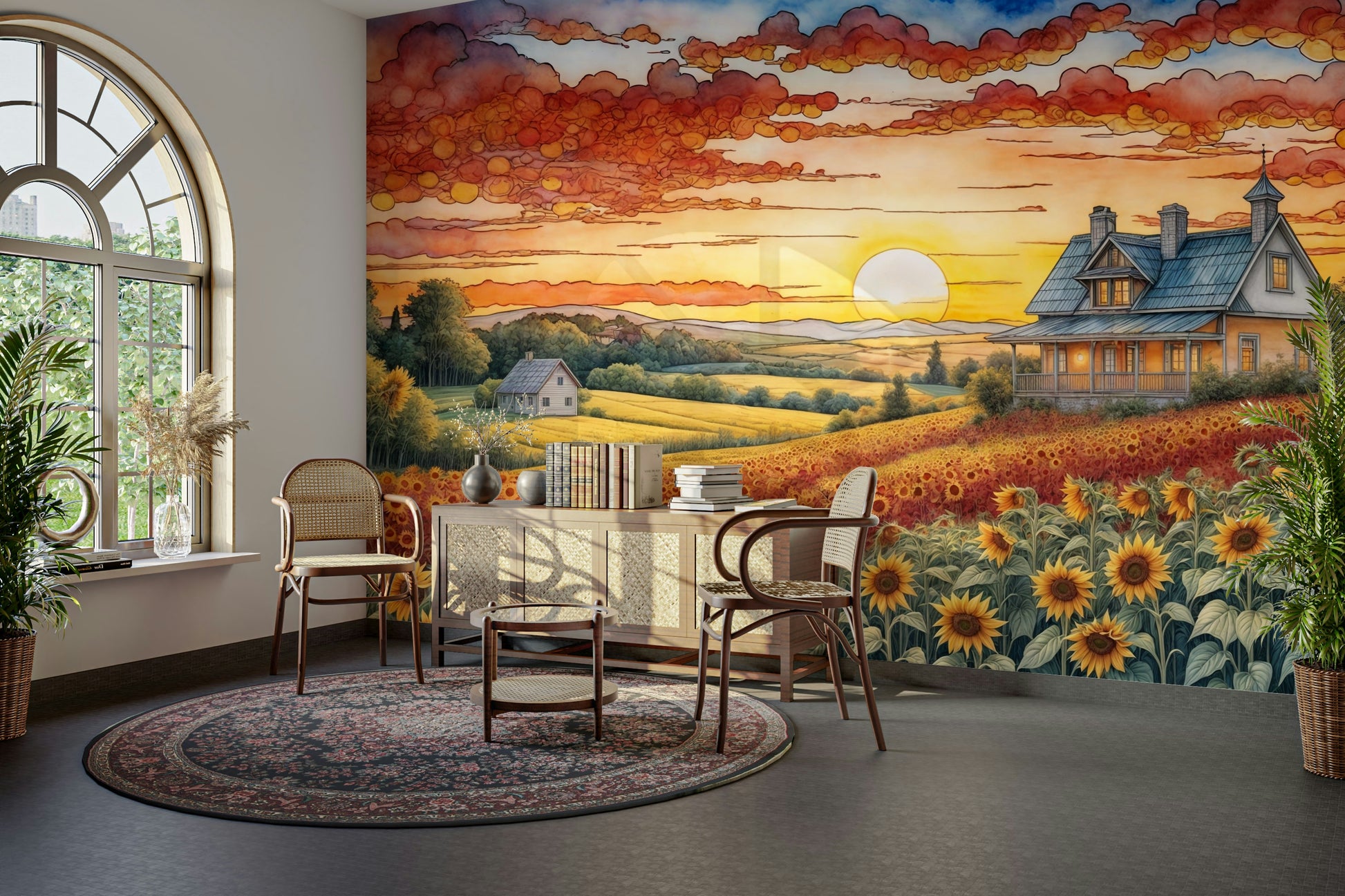 The wall art combines a nature theme with a magical feel.

