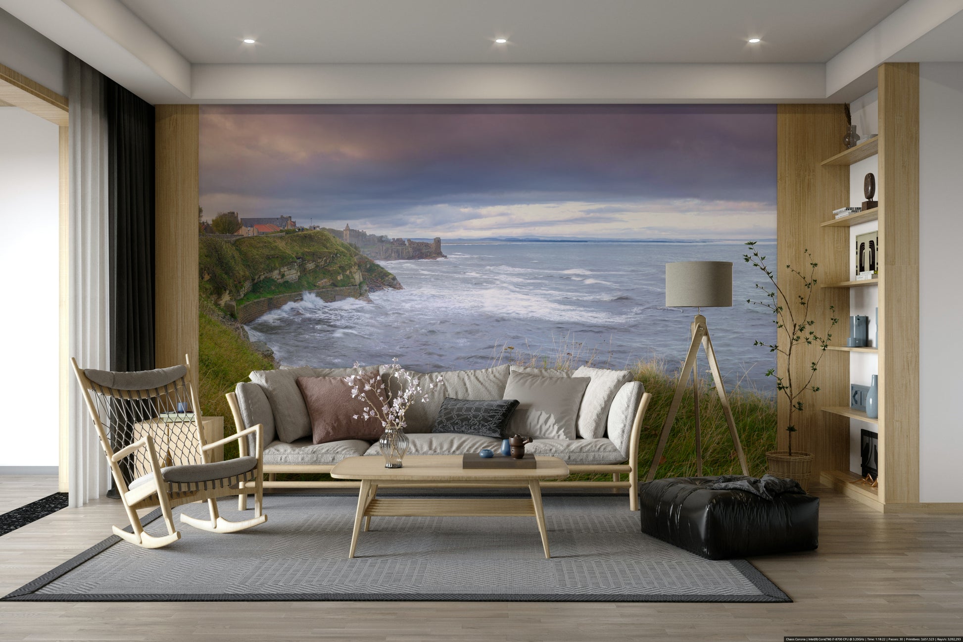 A seamless pattern for a living room or bedroom.

