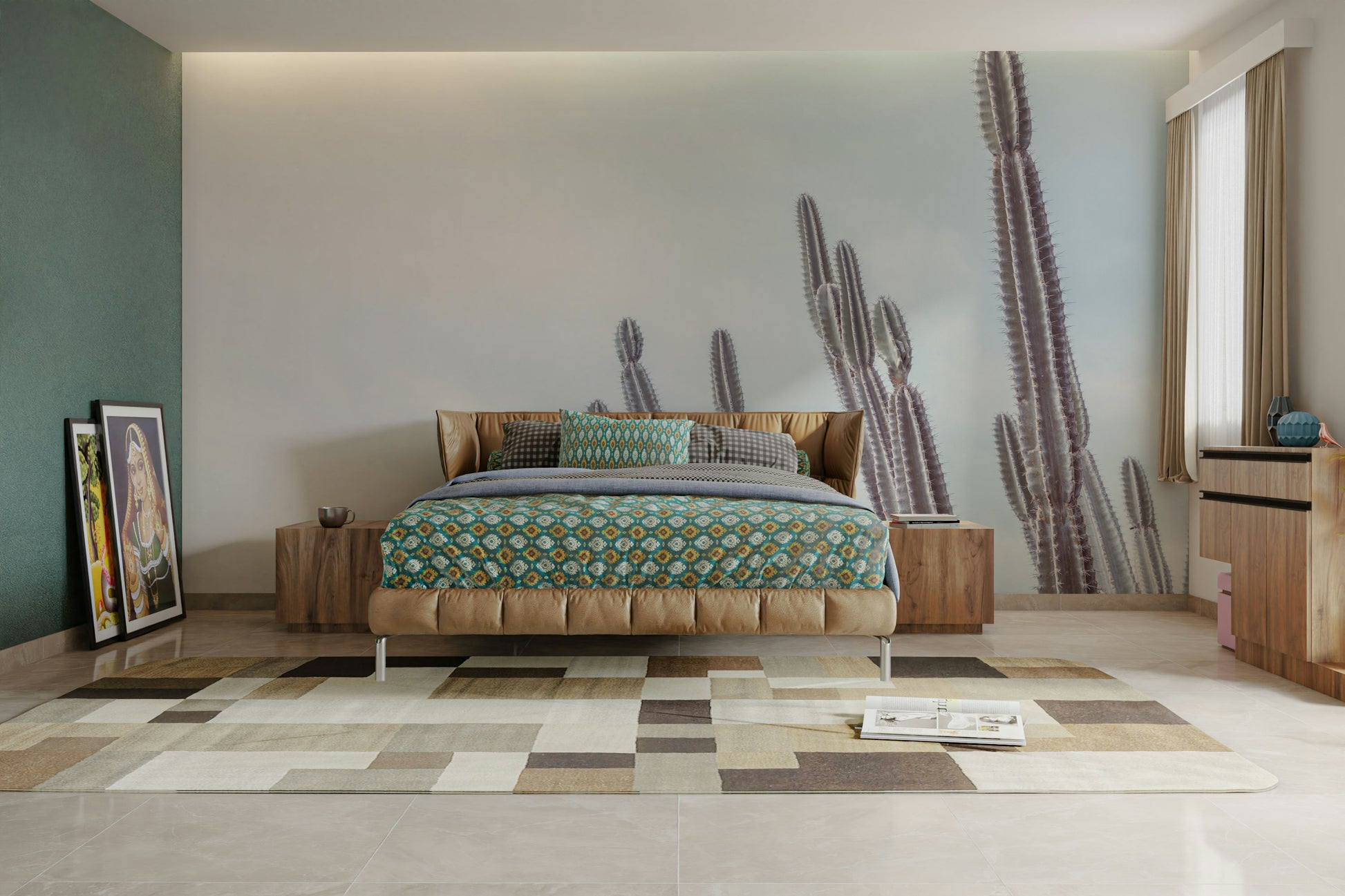 A calm and serene wall covering.

