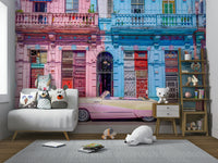 The mural has a modern, chic feel.

