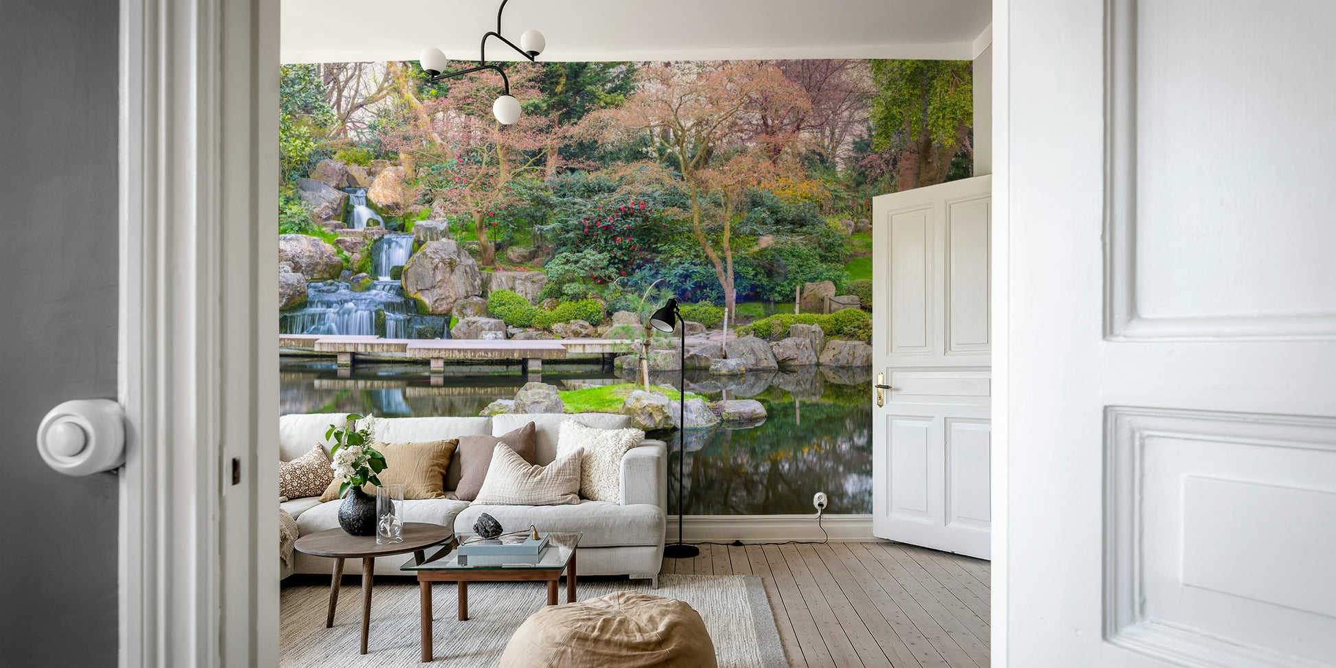 A close-up of the delicate plants and water features.

