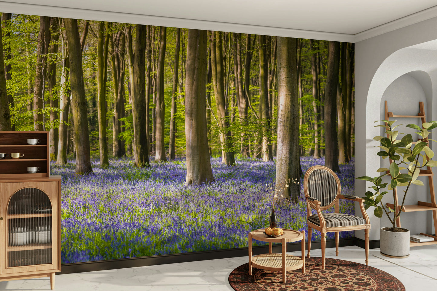 The wall art combines a nature theme with a serene feel.

