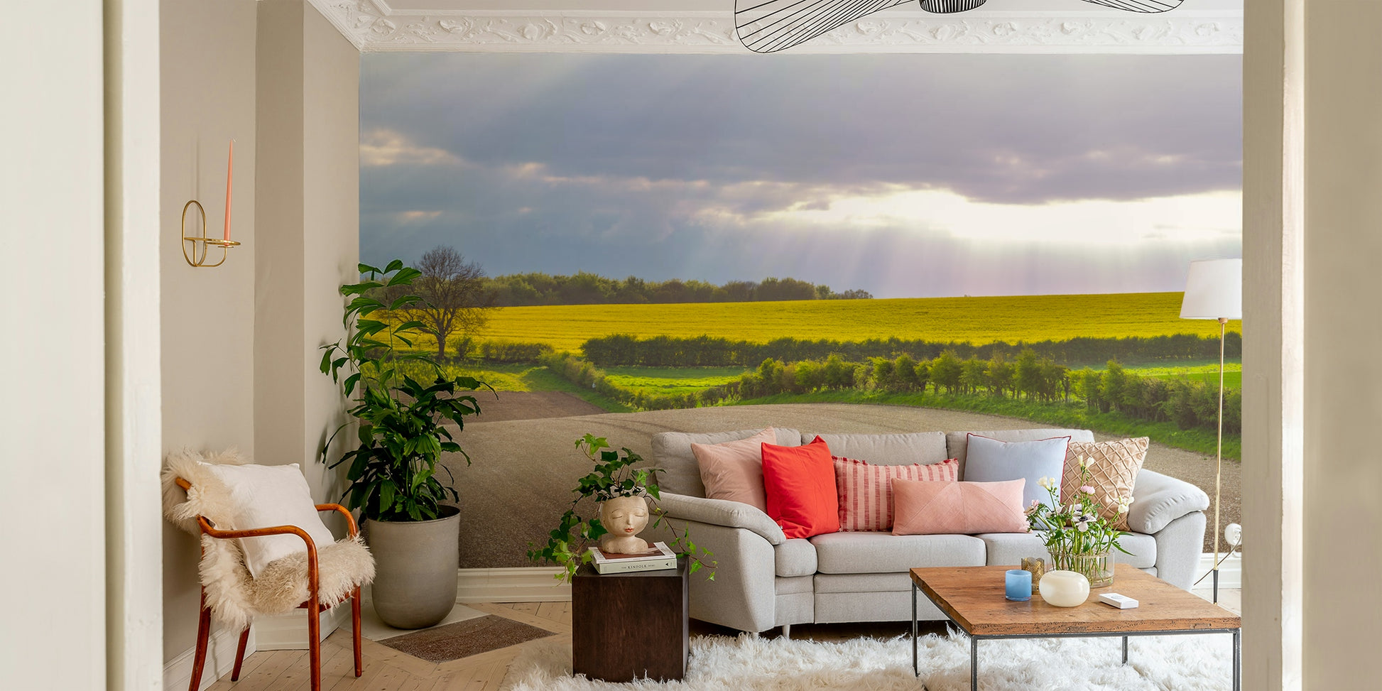 A calm and serene wall covering.

