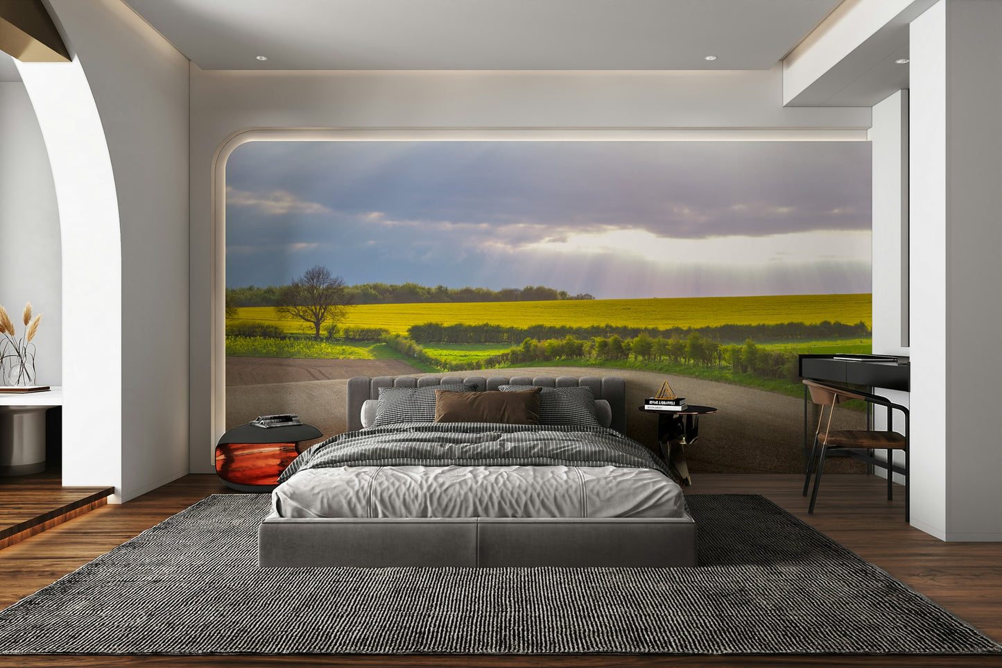 A close-up of the delicate wheat and barley.

