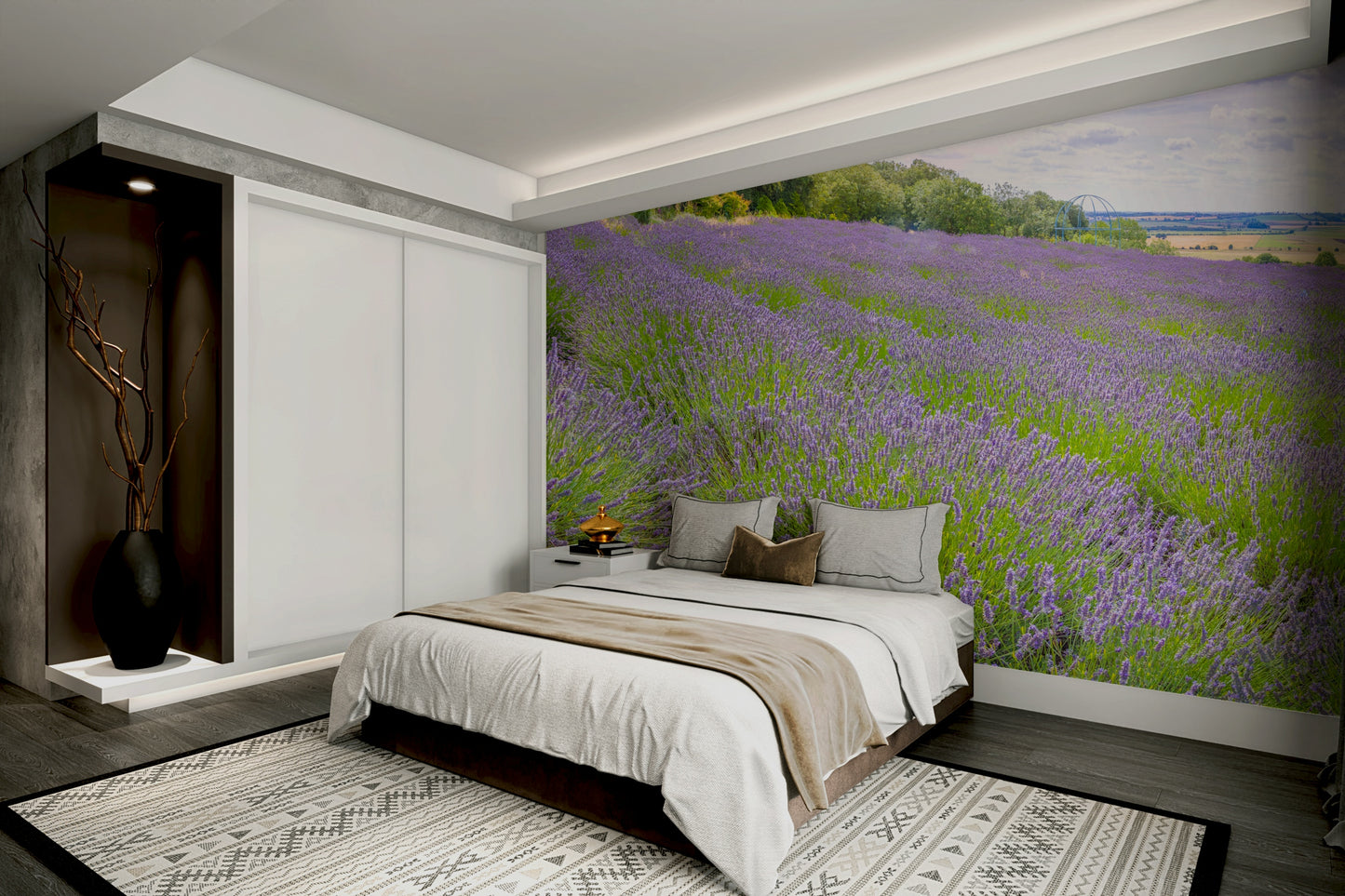 A high-quality print of a tranquil garden.

