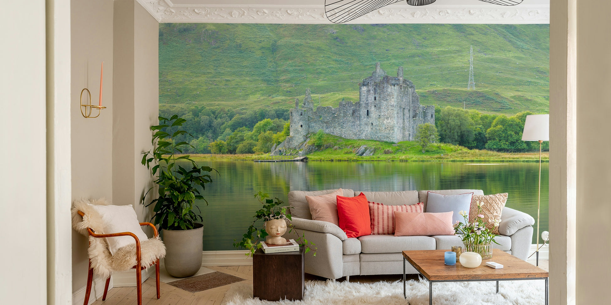 A seamless pattern for a living room or study.

