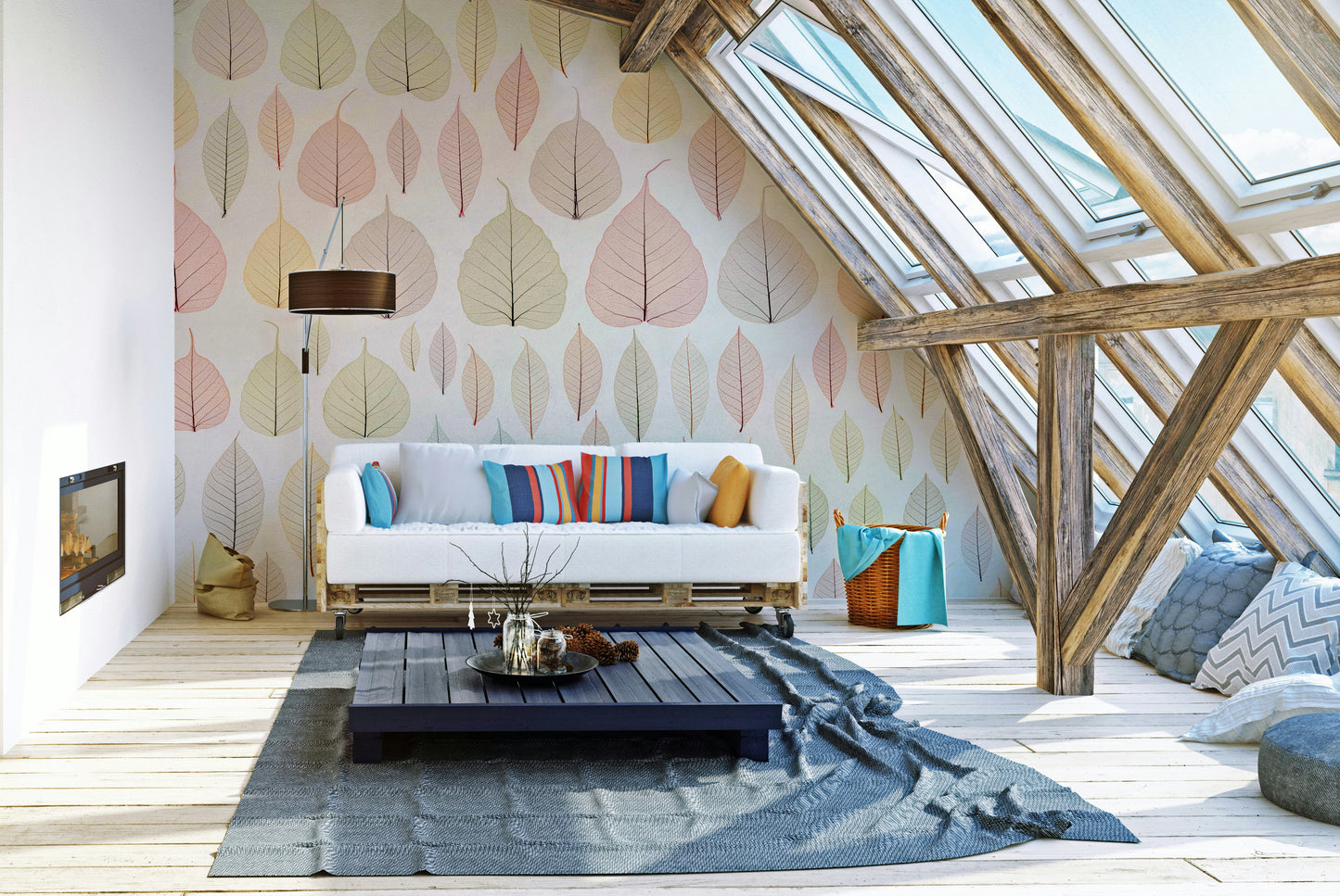 The mural has a modern, chic feel.

