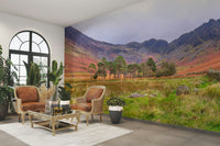 The mural has a soft, graceful feel.

