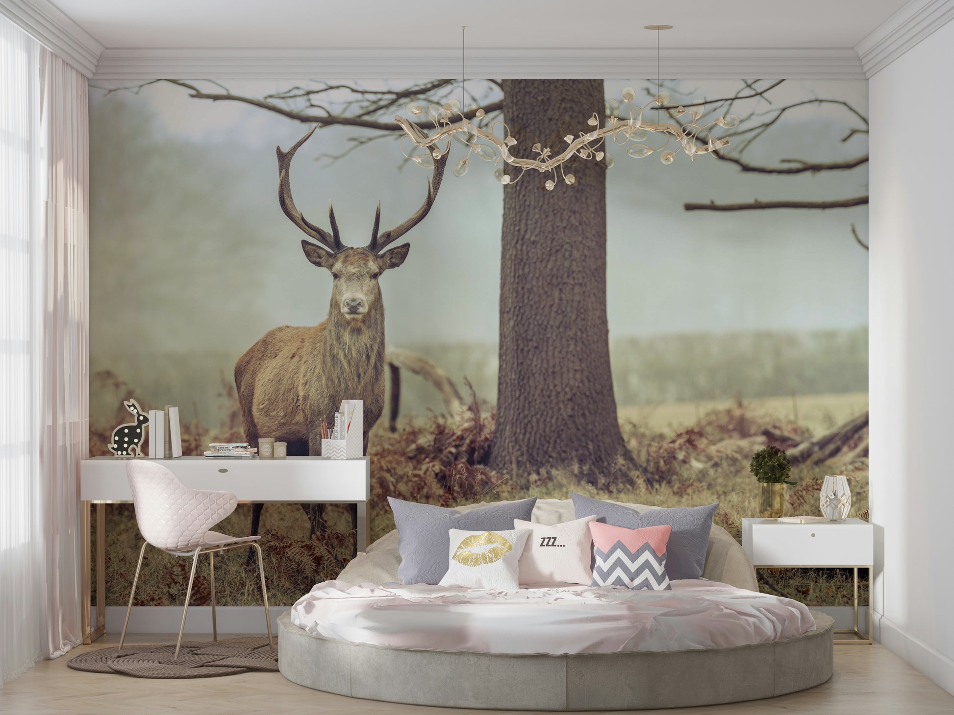 The wall art combines a nature theme with a magical feel.

