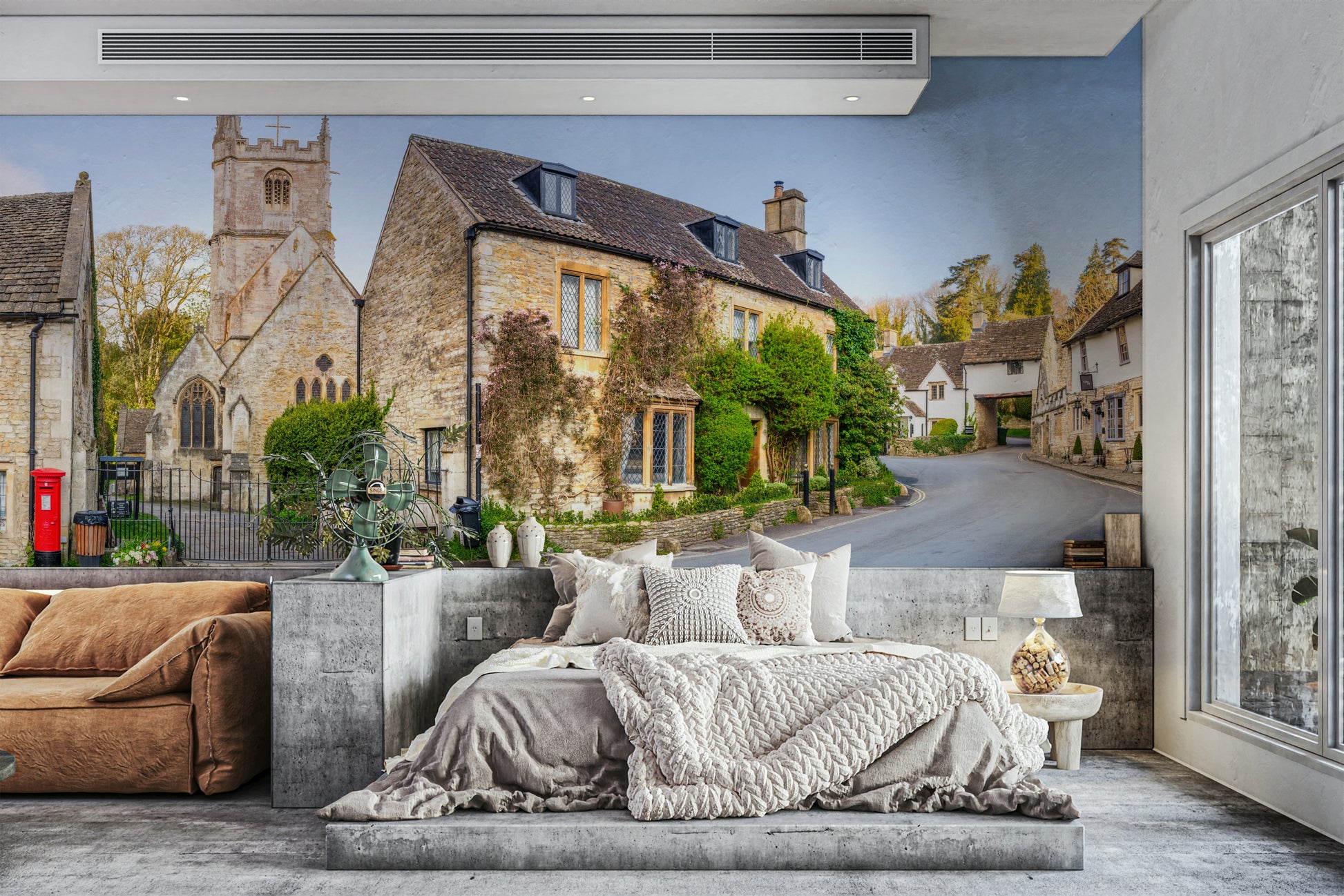 A close-up of the delicate buildings and road.

