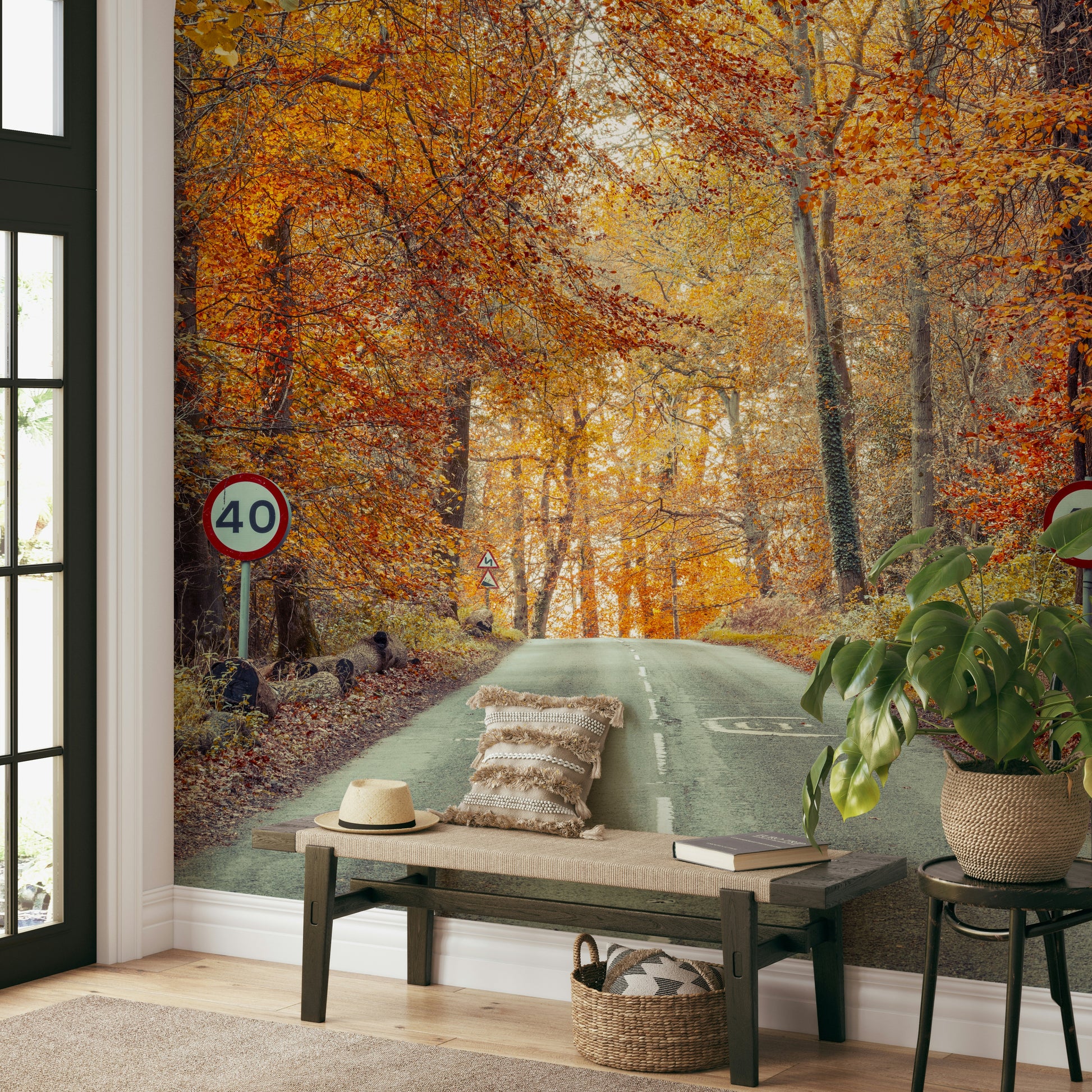 The mural has a warm, graceful feel.

