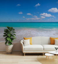 The wallpaper features a subtle, calming pattern.

