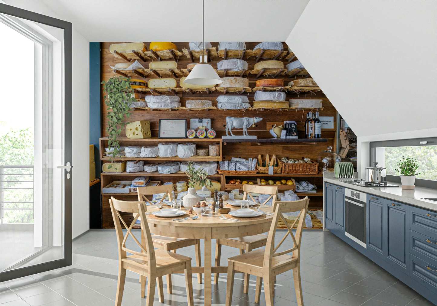 London's Organic Cheese Shop Wall Mural