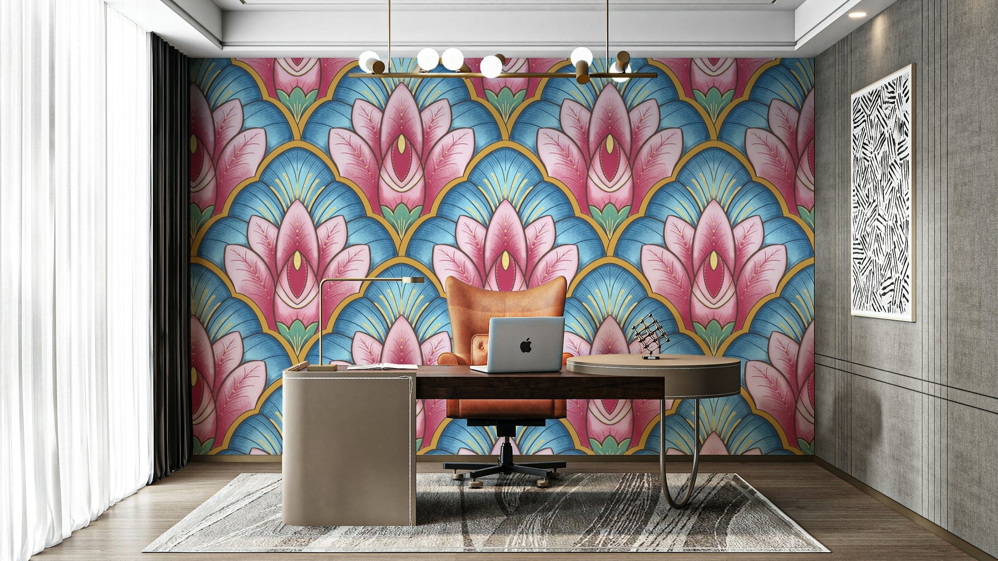 A sophisticated and luxurious wall covering.

