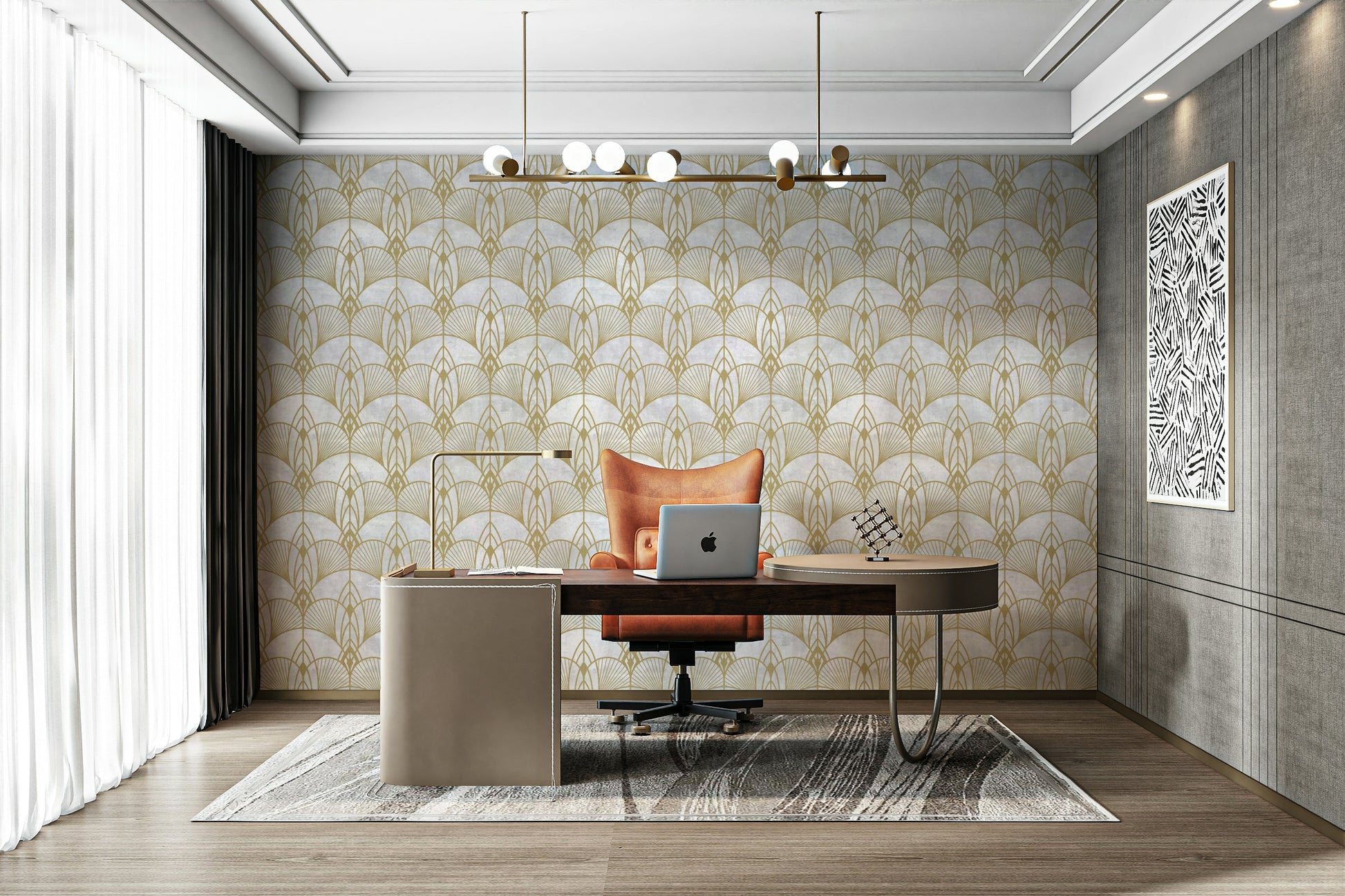 The wallpaper is perfect for an accent wall.

