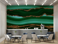 The mural has a modern, chic feel.

