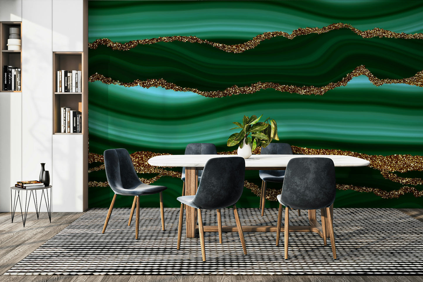 A sophisticated and luxurious wall covering.

