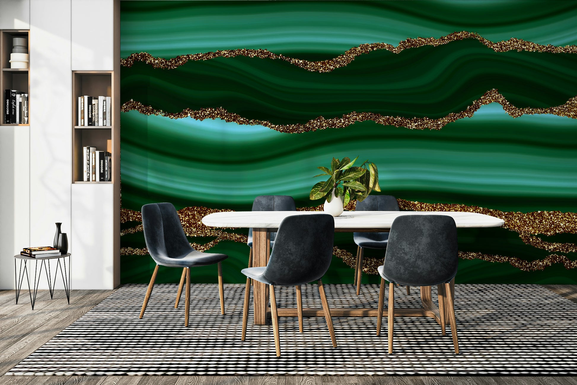 A sophisticated and luxurious wall covering.

