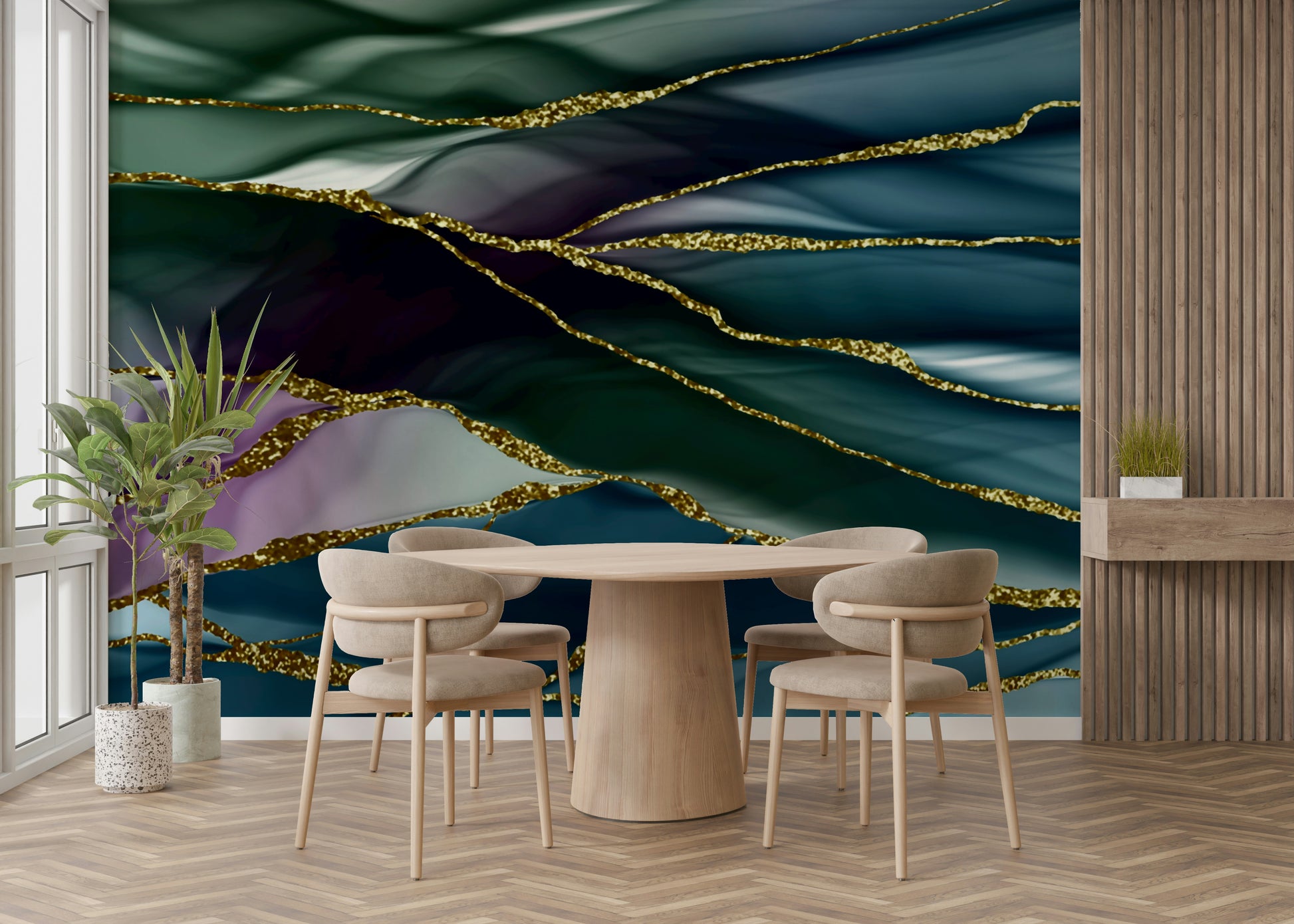 A sophisticated and luxurious wall covering.

