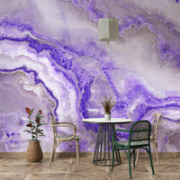 Wall mural with a lavender flow pattern.

