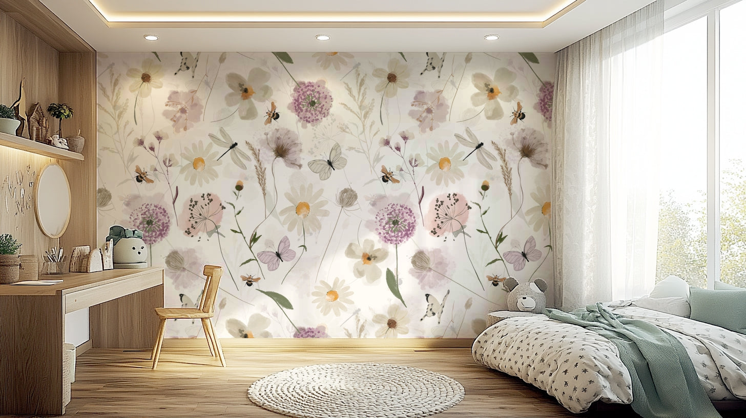 A calm and serene mural with a natural feel.

