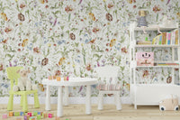 A wall covering with a whimsical and peaceful style.

