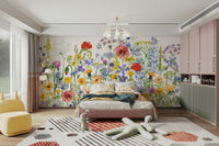 A watercolor print of a scenic meadow.

