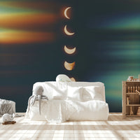 A decorative wall covering with a nighttime theme.

