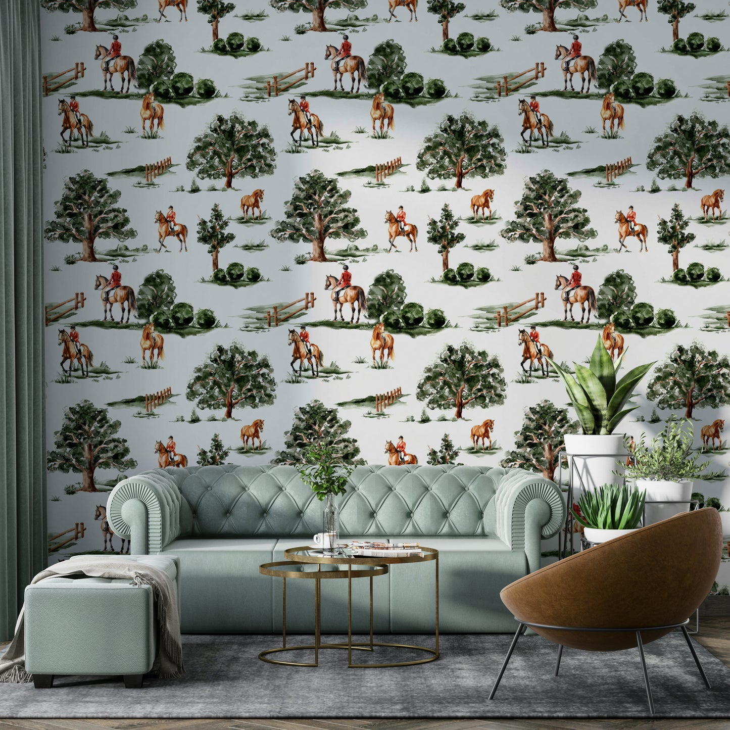 Wallpaper for a study or traditional living space.

