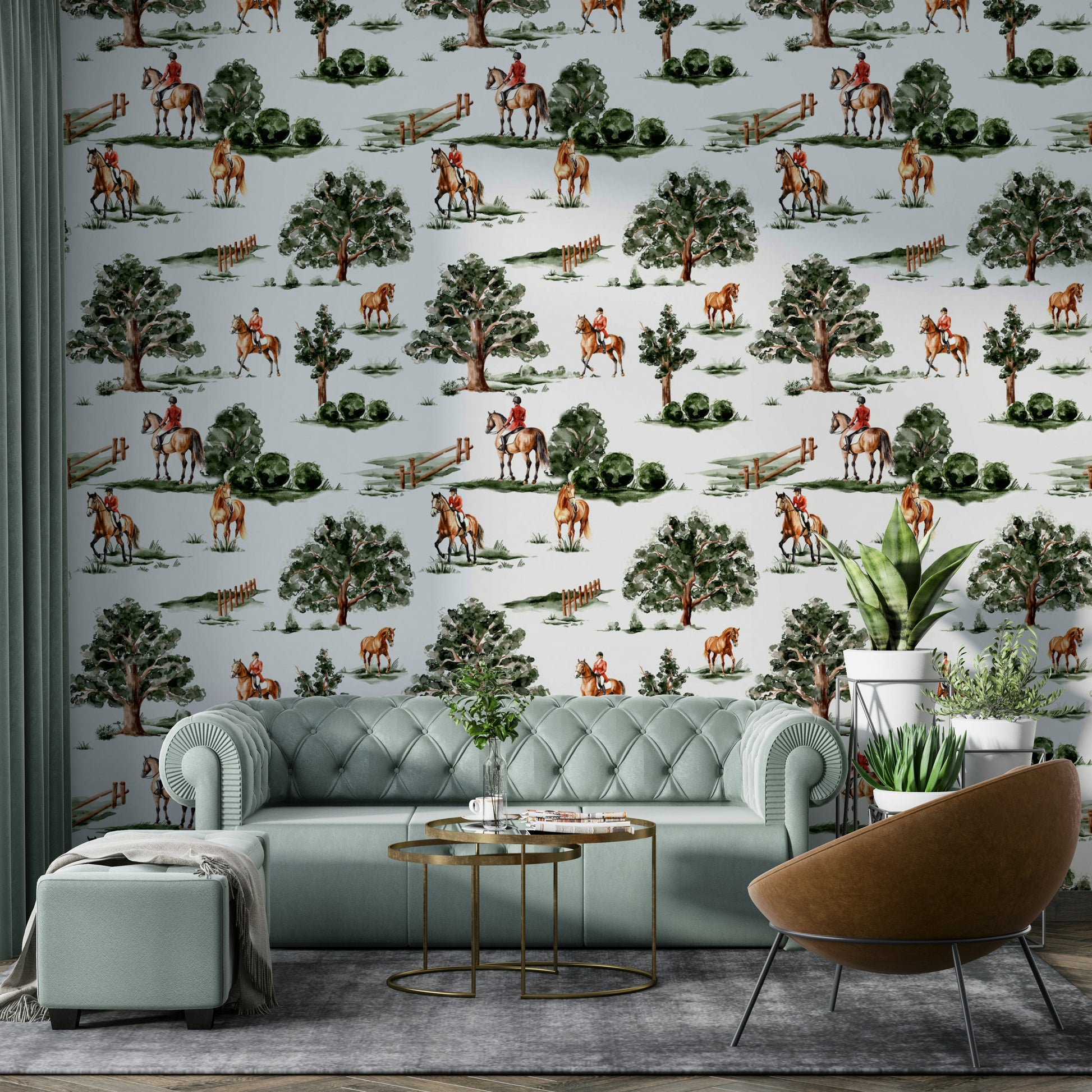 Wallpaper for a study or traditional living space.

