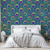 A vibrant and colorful wallpaper with a unique pattern.


