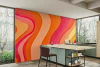 The artistic style is retro and a bit cartoonish, perfect for a fun space.
