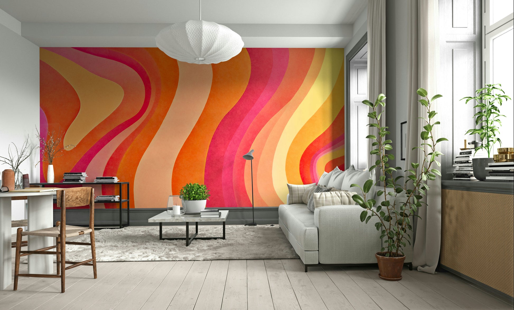 The lines are drawn in a soft, watercolor style, with gentle color transitions.
