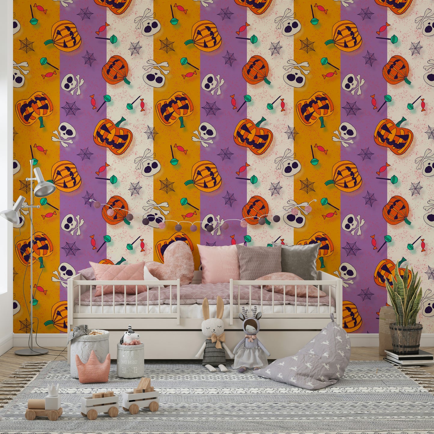 Festive Halloween Pattern Wallpaper⁠