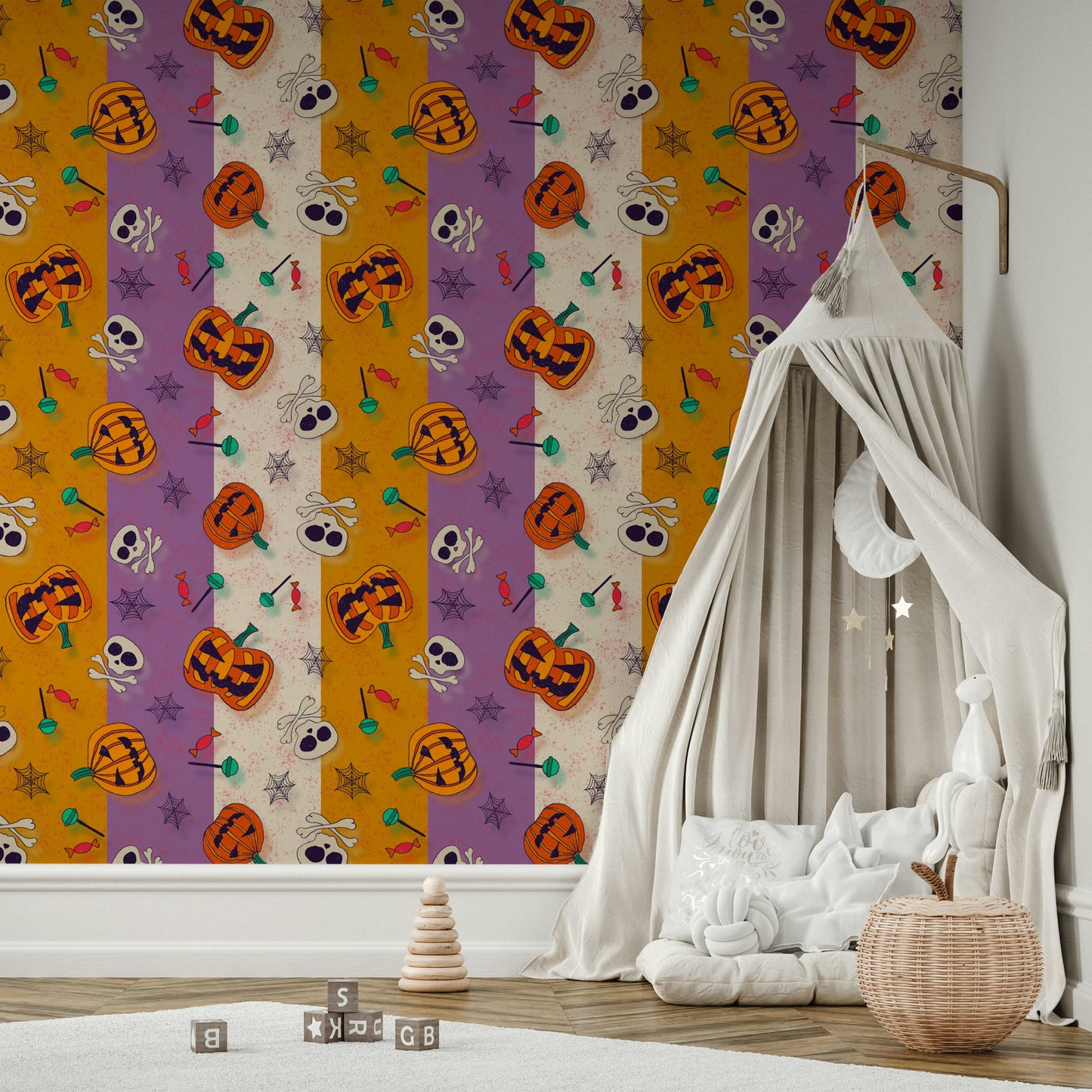 Festive Halloween Pattern Wallpaper⁠