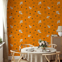 Halloween Haunt Party bat-filled wallpaper for walls
