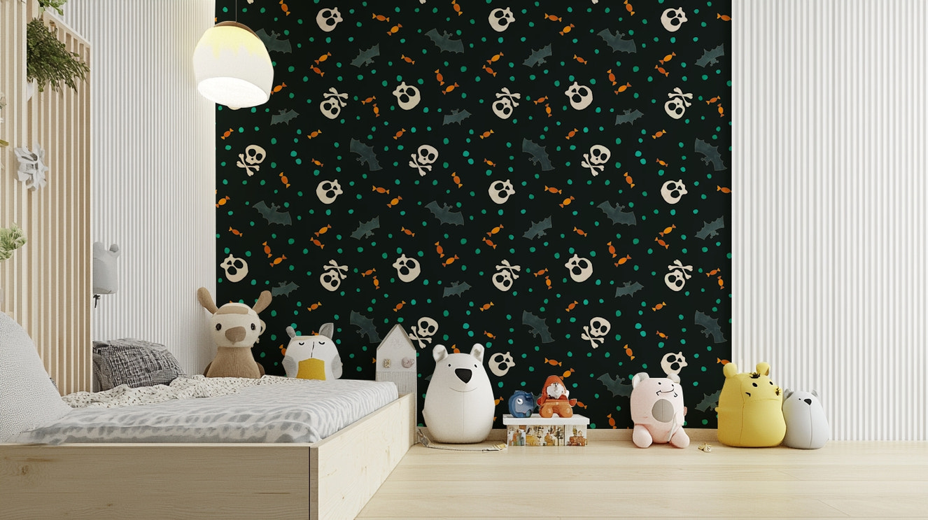 Dark Trick or Treat Party Wallpaper design

