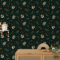 Dark Trick or Treat Party Wallpaper spooky art.
