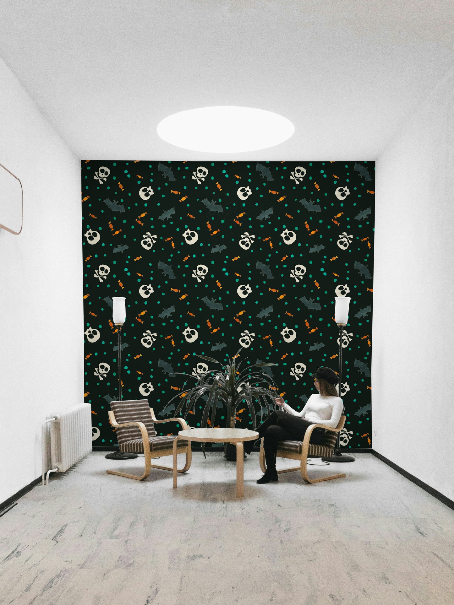 Dark Trick or Treat Party Wallpaper unique look.
