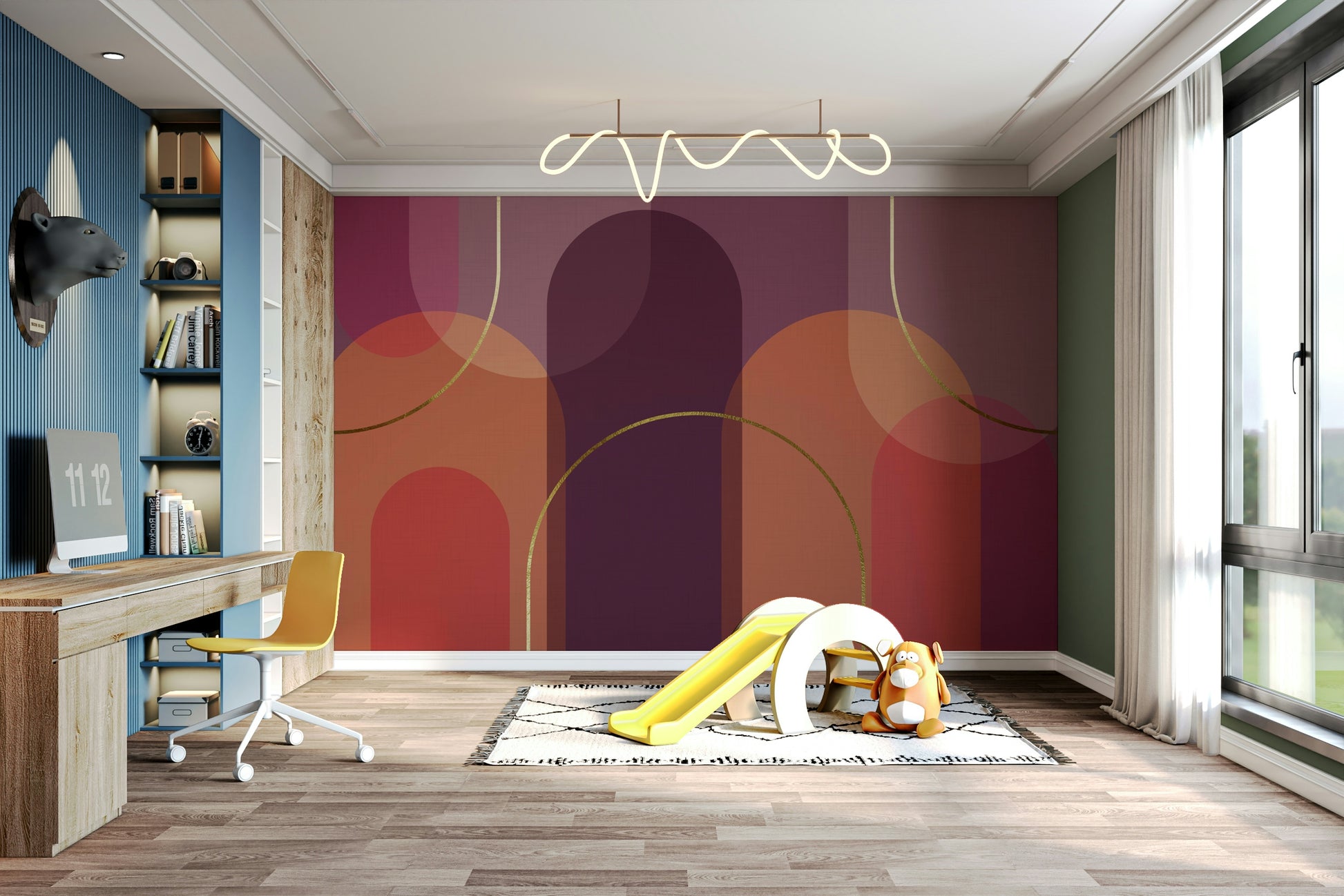 The overall feeling is one of calm, nostalgia, and retro style.
