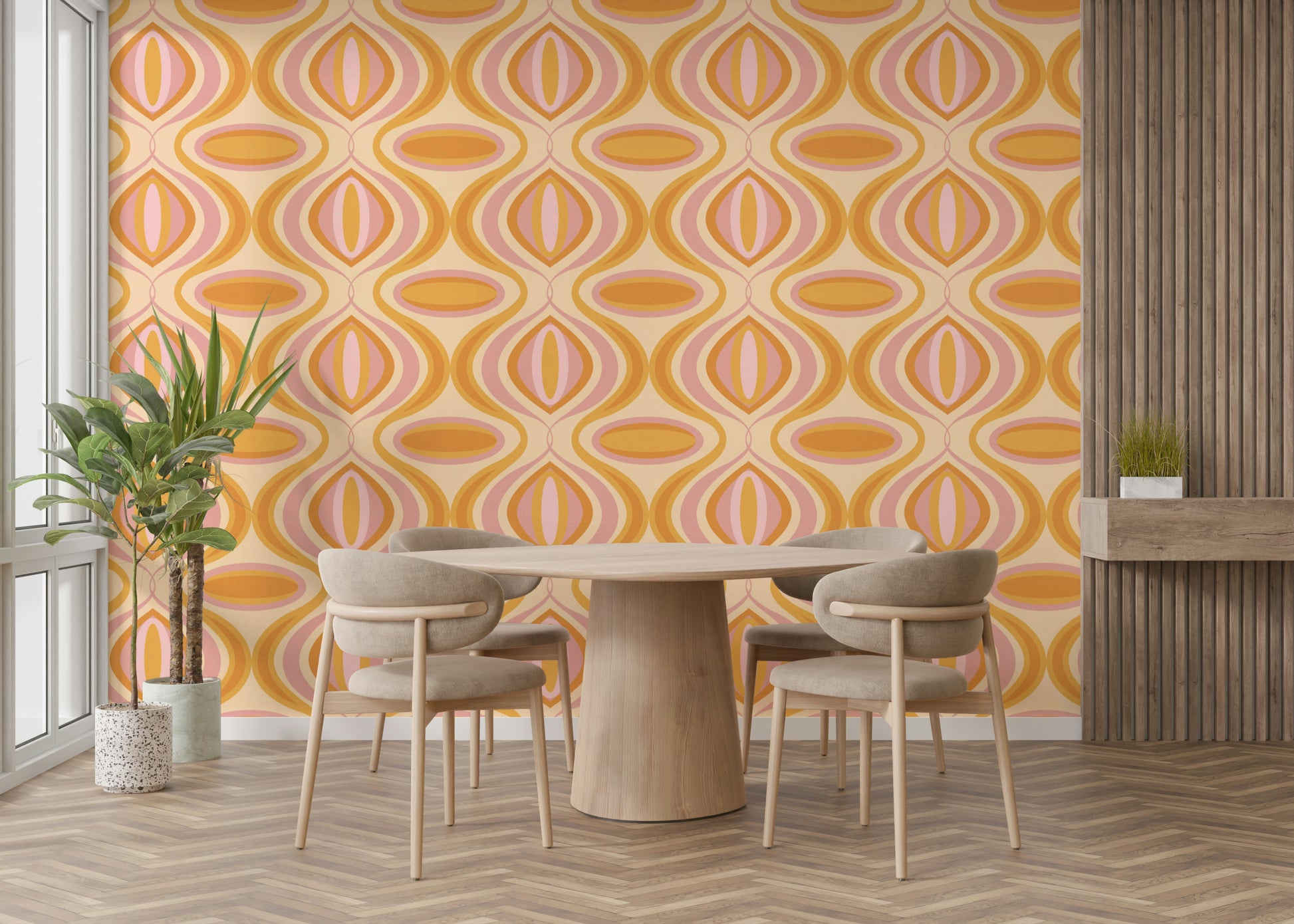 The overall feeling is one of calm, nostalgia, and retro style.
