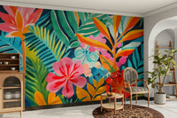 The colors are bright and vibrant, with shades of green, pink, blue, and yellow.
