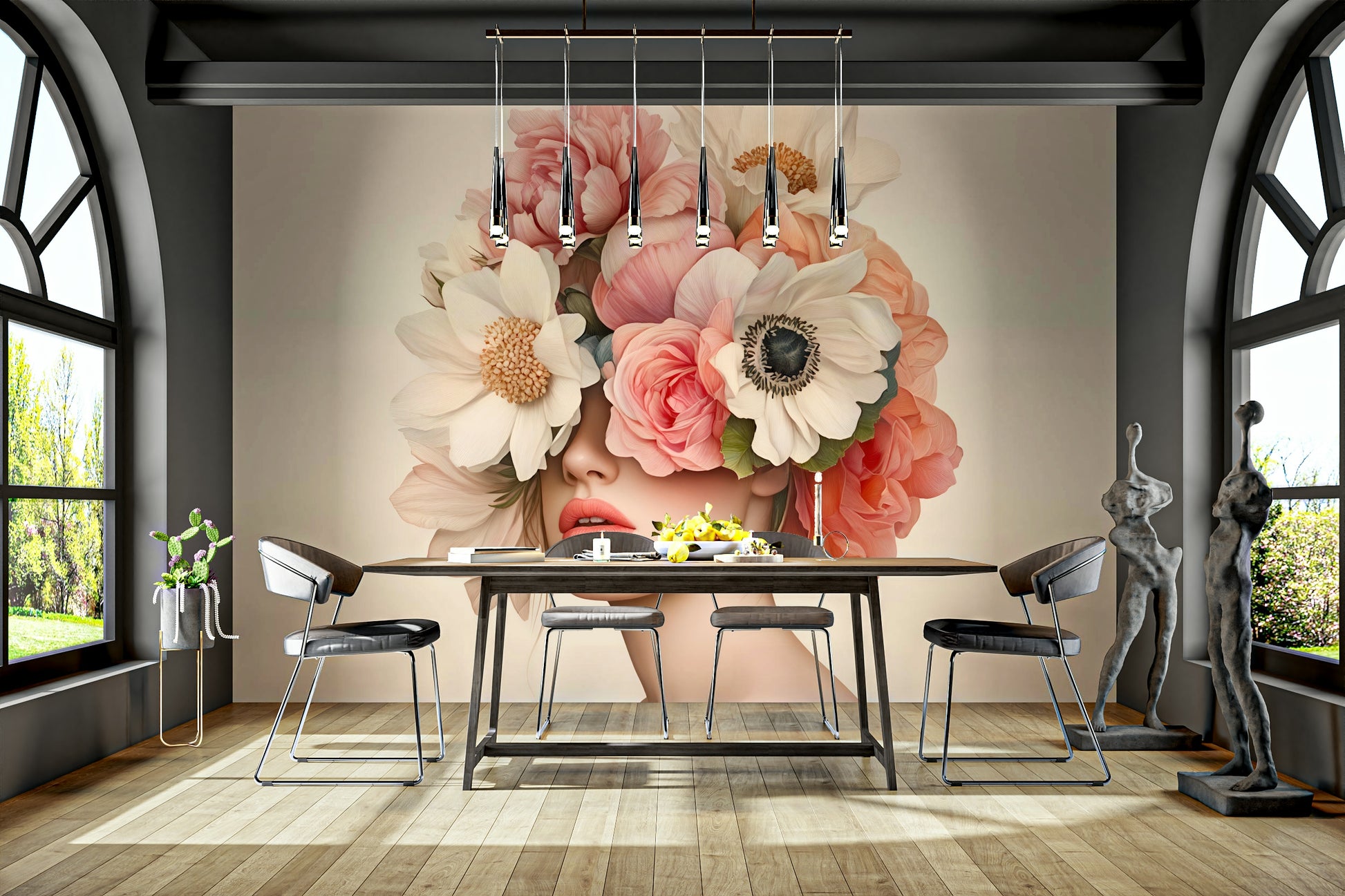 The background is a soft, muted color that complements the flower.
