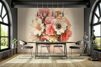 The background is a soft, muted color that complements the flower.
