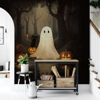 Ghost and Black Cat Wall Mural living room
