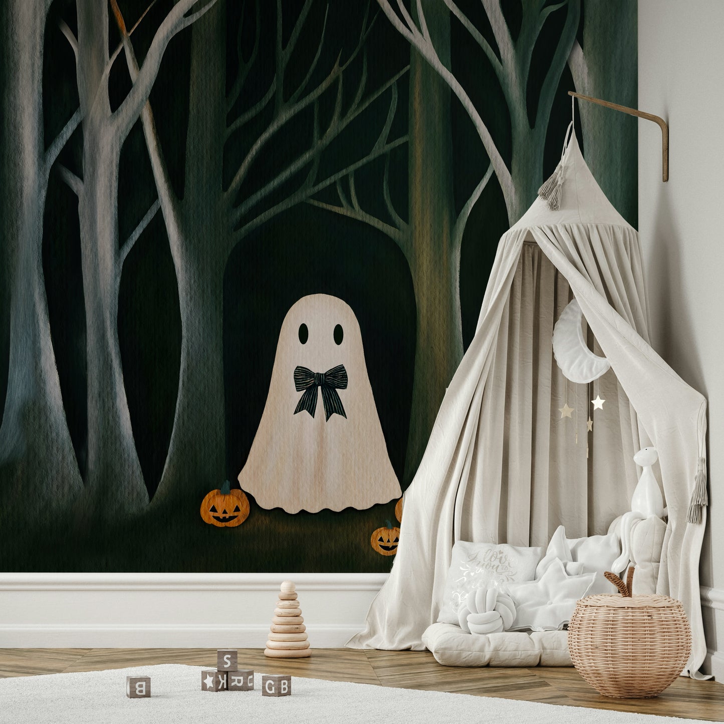 The Preppy Ghost Wall Mural⁠ - cool ghost graphics



