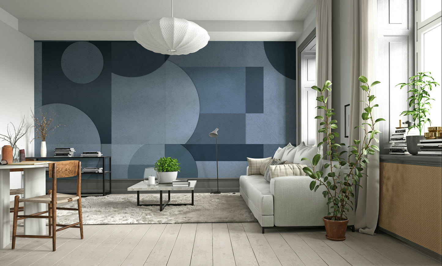 The colors are soft blue tones, with some light blues and whites.

