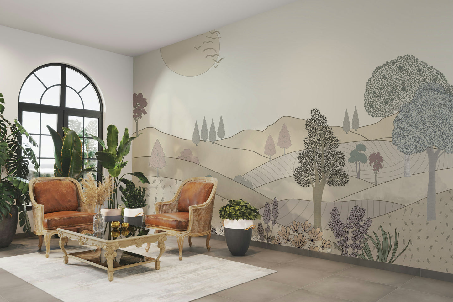 Vintage Bloomscape Wall Mural