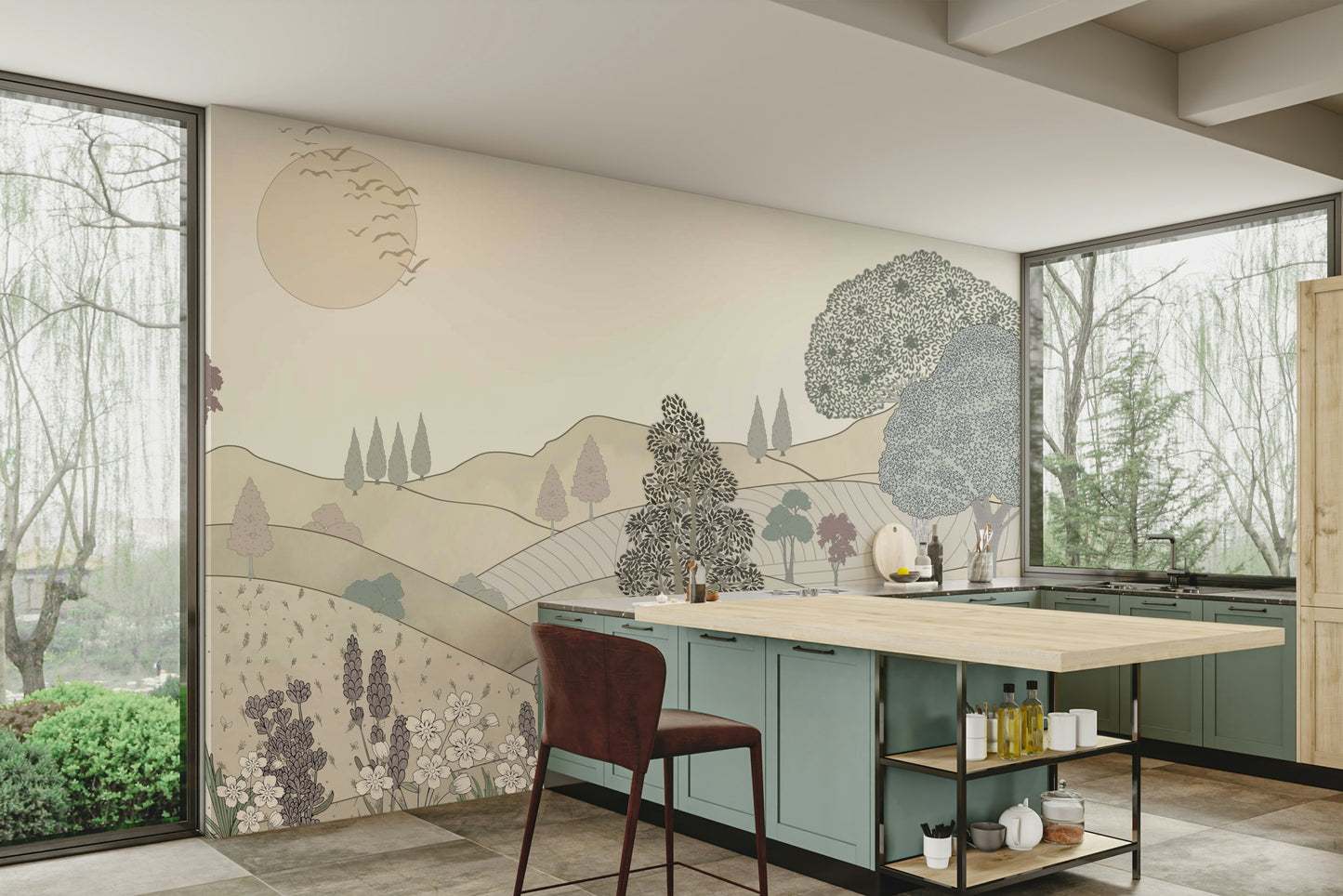 Vintage Bloomscape Wall Mural